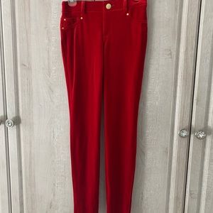 Stretch velvet skinny leg jeans